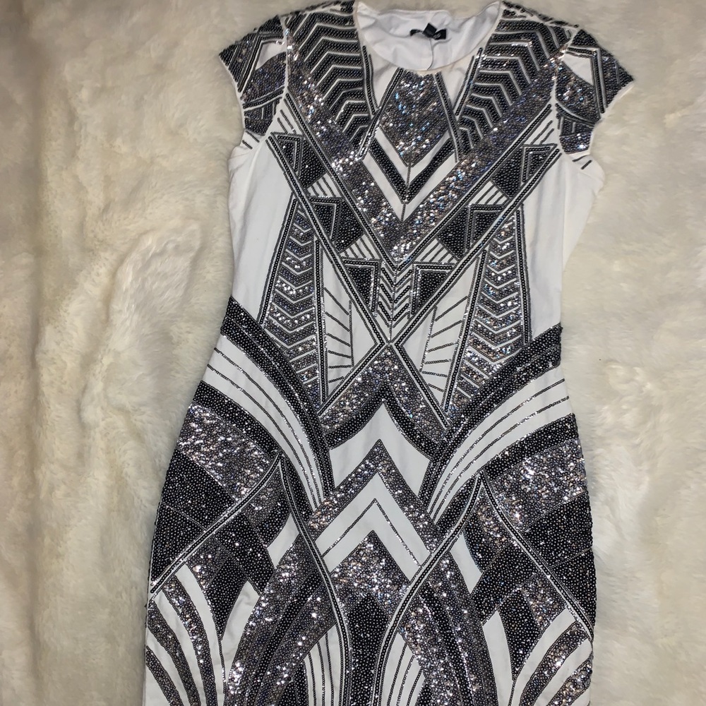 Sequins white dress